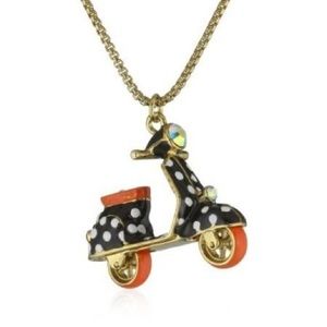 Betsy Johnson Vespa scooter chain necklace